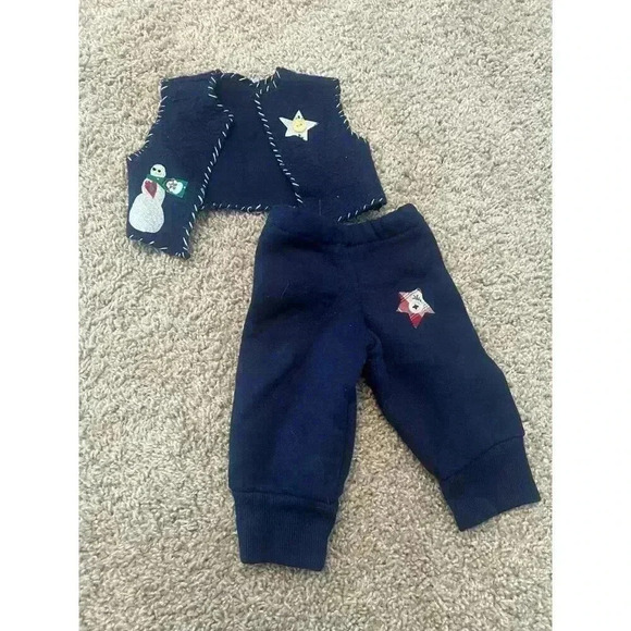 Vintage Doll Clothes | Handmade Pants and Snowman Vest | Fits American Girl - Picture 6 of 6